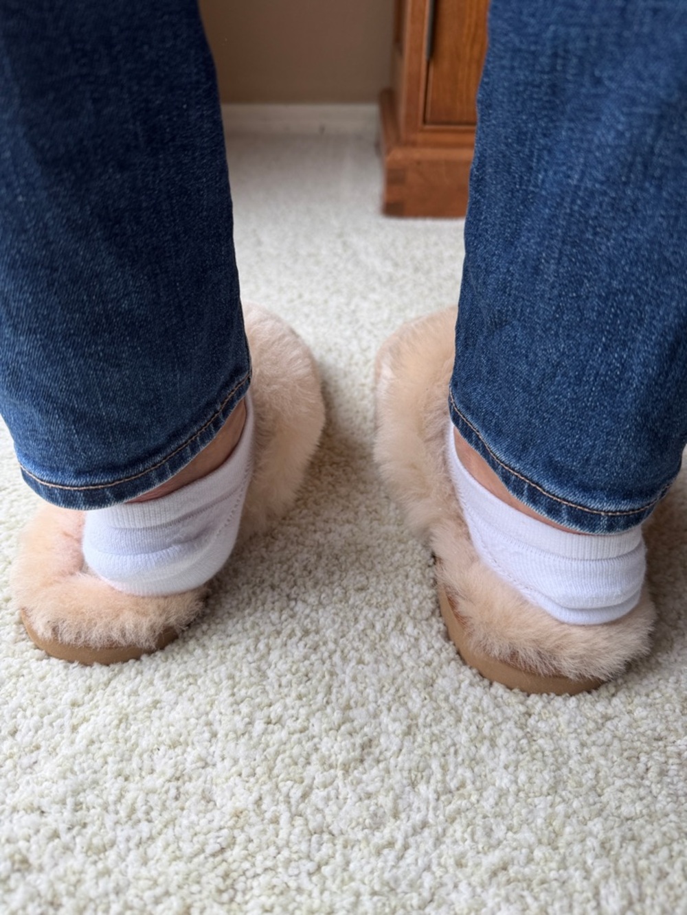 UGG Knit Shearling Clog Slippers in Chestnut Tan - Picture 3 of 6